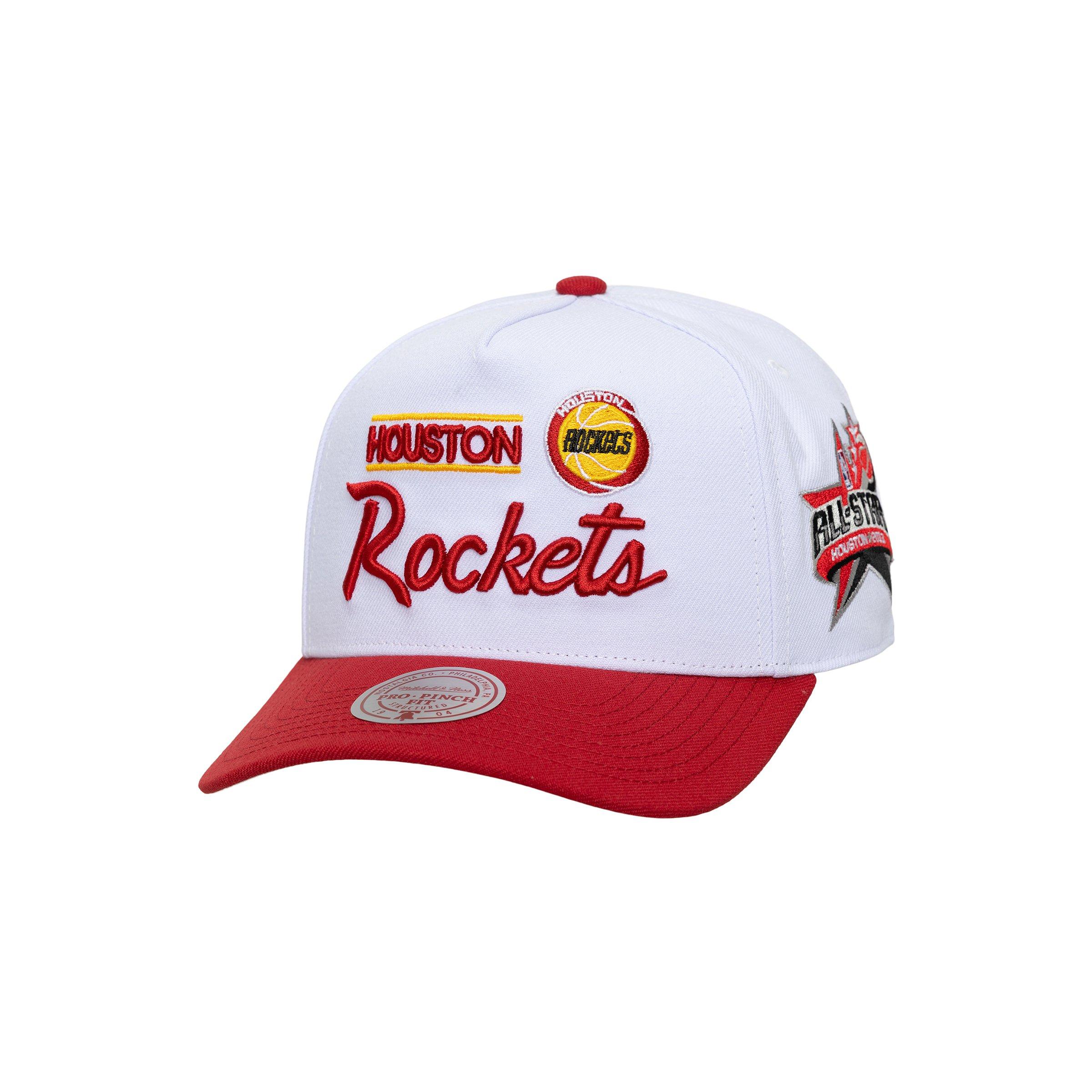 Mitchell & Ness Houston Rockets Bill Smack Snapback Hat - White/Red - WHITE/RED